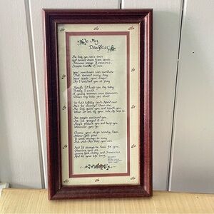 LAST CHANCE Framed My Daughter Poem Family Wall Art New Baby Gift Nursery Decor
